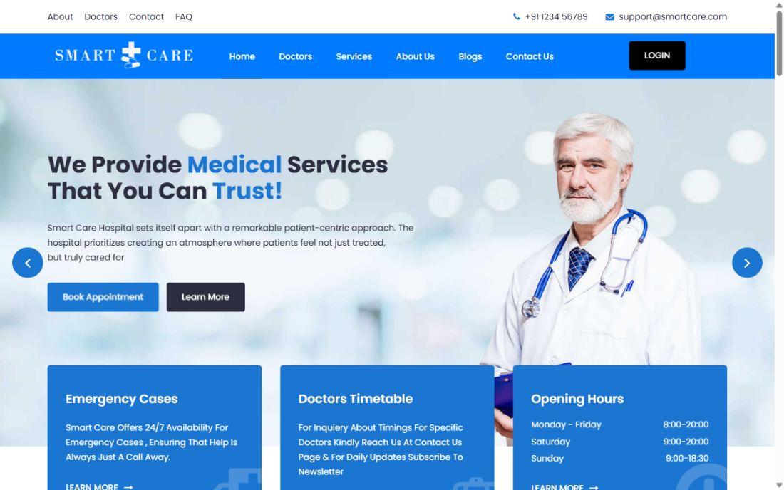 Hospital Management System — live Django app